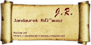 Jandaurek Rémusz névjegykártya